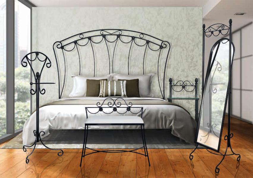 Cabecero de forja Manchego, color Blanco Cabezal para cama de 105 cm, Cama  juvenil (110 cm x 125 )